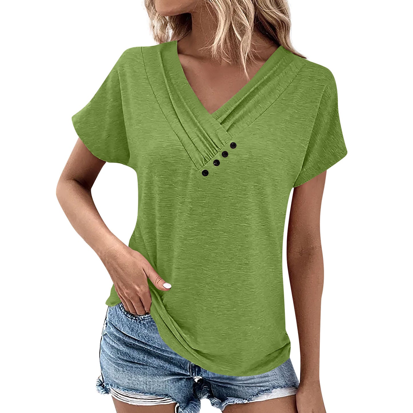 Casual V-neck Short-sleeved T-shirt