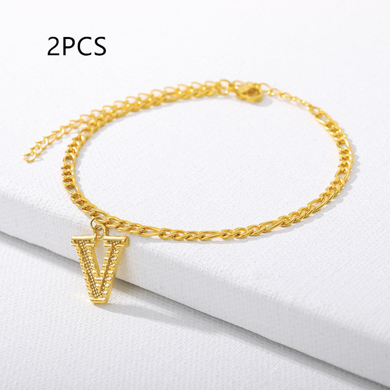 26 English alphabet anklets