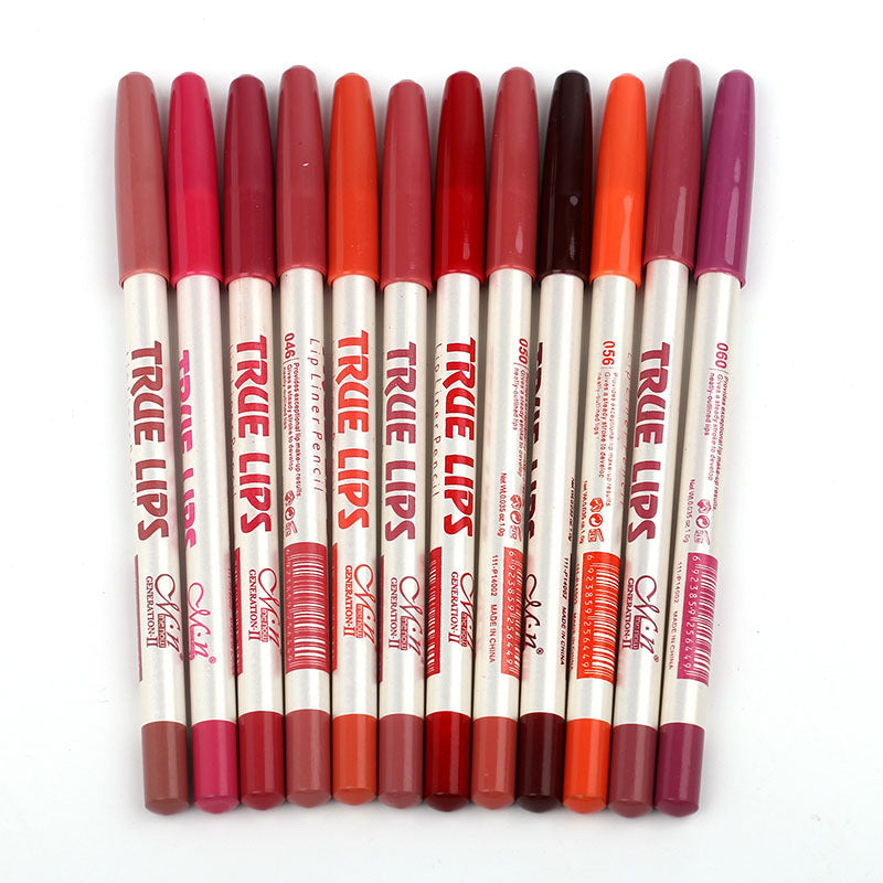 12  mixed color waterproof lip liner