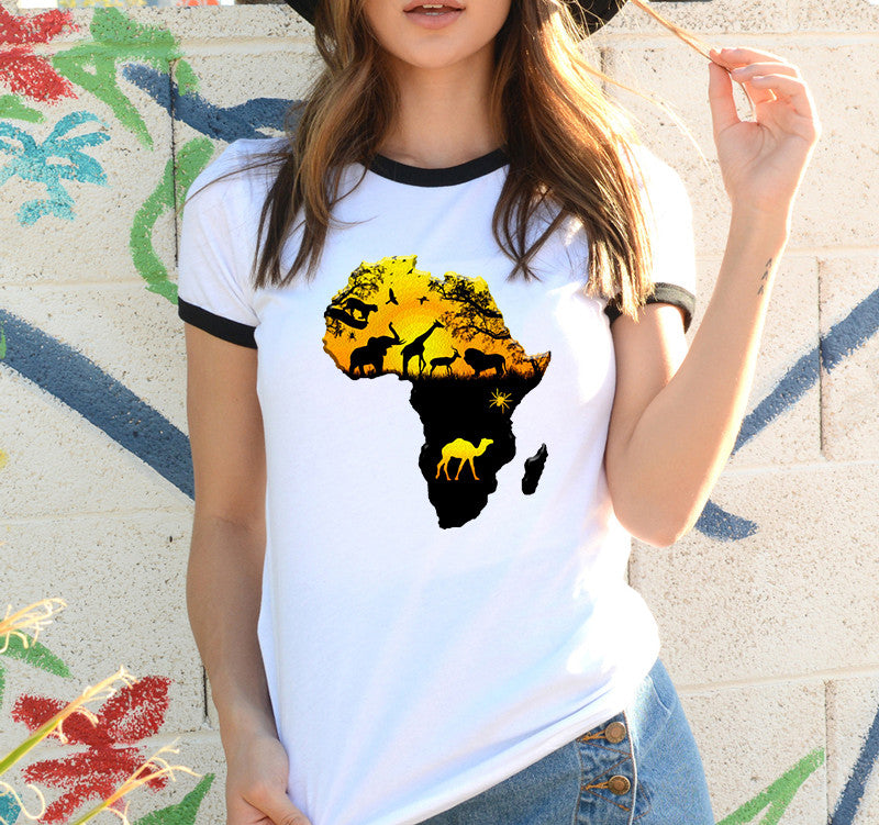 Africa Map Graphic T Shirt