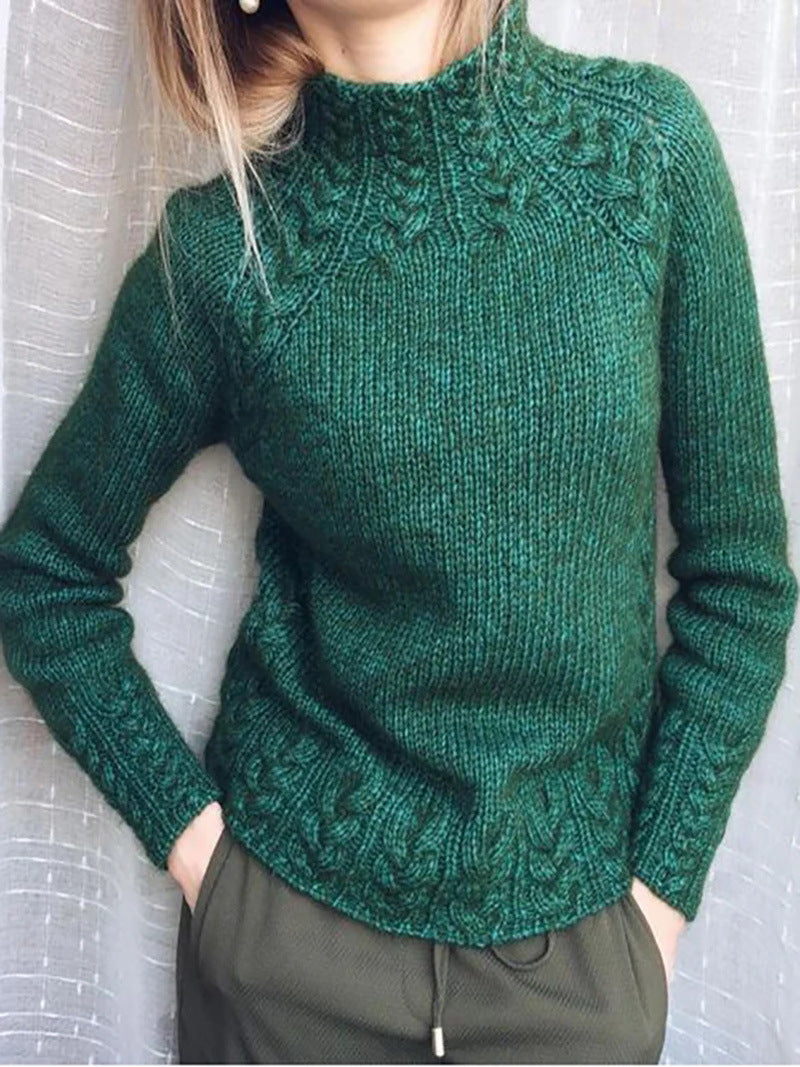 Women's jacquard turtleneck sweater