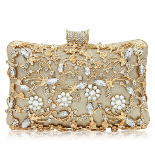 Hollow diamond cheongsam clutch bag