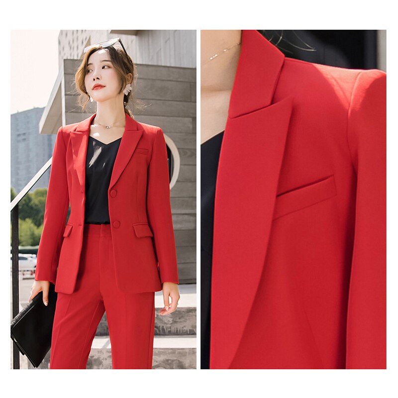 Solid Color Business Red Professional Suit