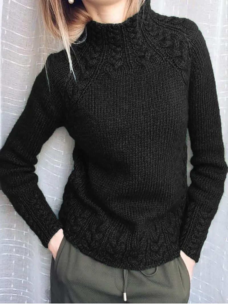 Women's jacquard turtleneck sweater