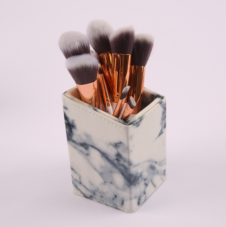 10 marble makeup brush sets, beauty tools, blush, eye shadow, face modification, 5 big 5 small explosions.