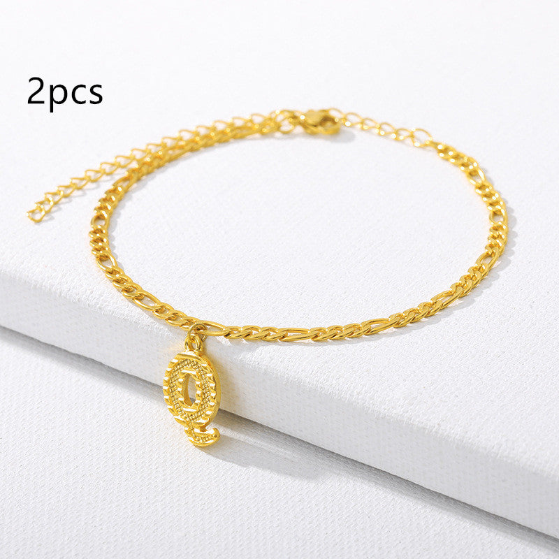 26 English alphabet anklets