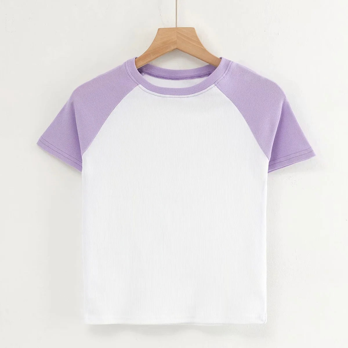 Contrast Stitching Short-sleeved T-shirt