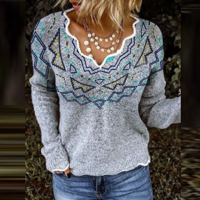 V-Neck Long Sleeve  T-Shirt