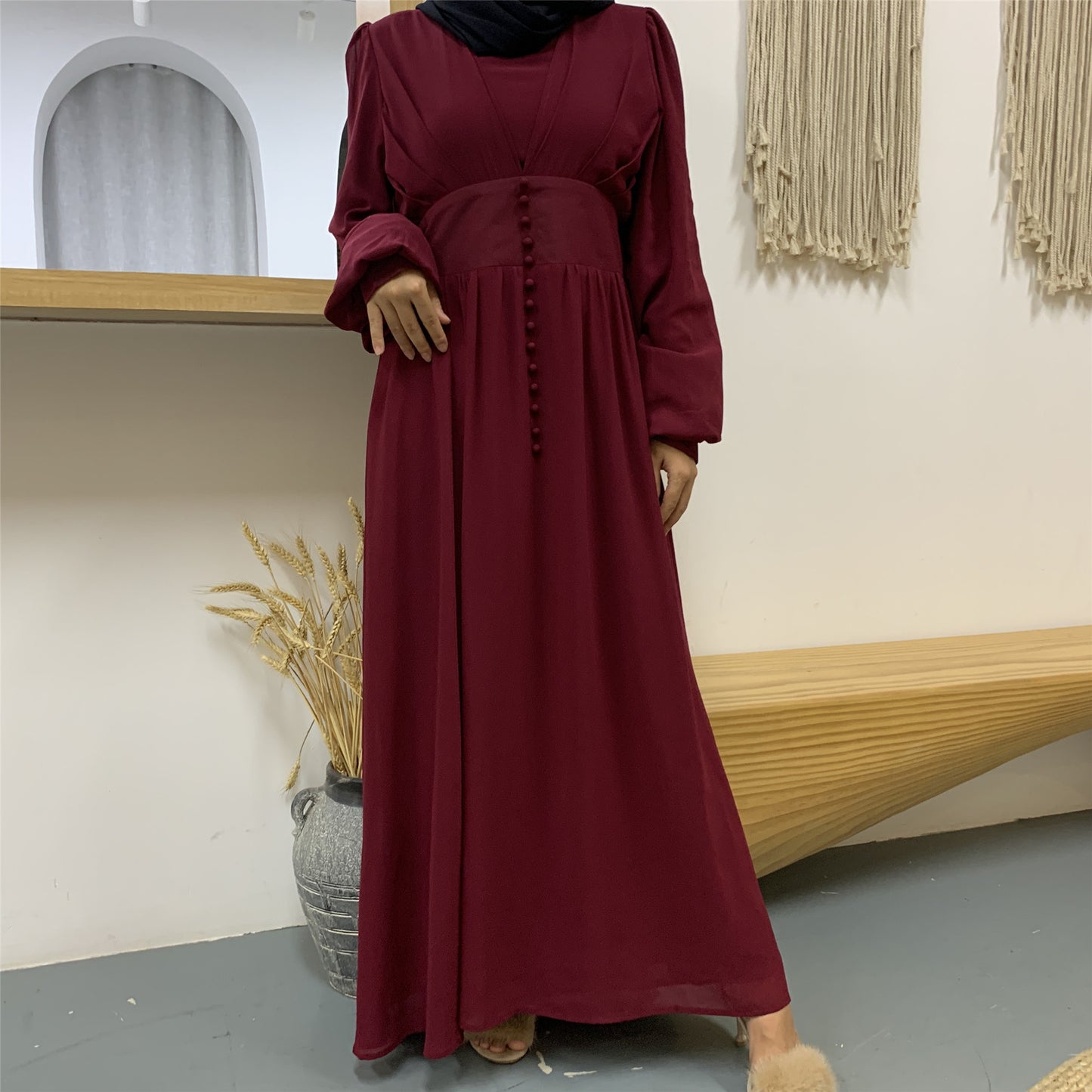 Double Chiffon  Simple And Elegant Muslim Dress