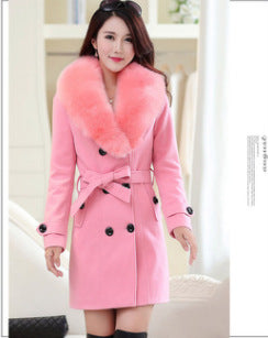 double-breasted woolen coat