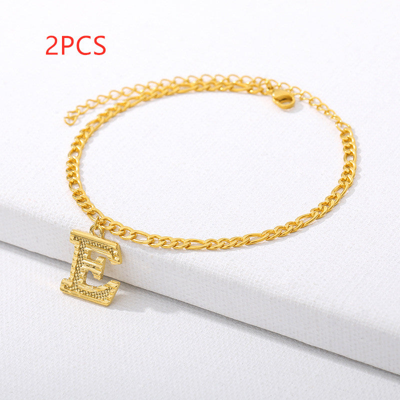 26 English alphabet anklets