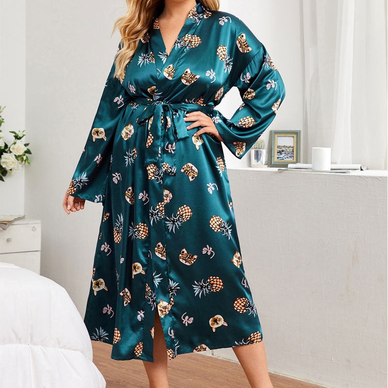 Flower Print Bathrobe