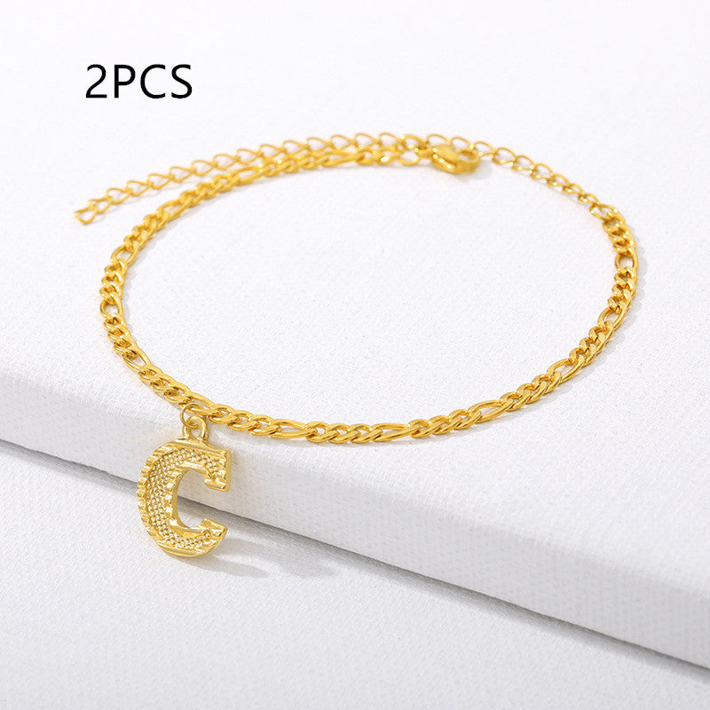 26 English alphabet anklets