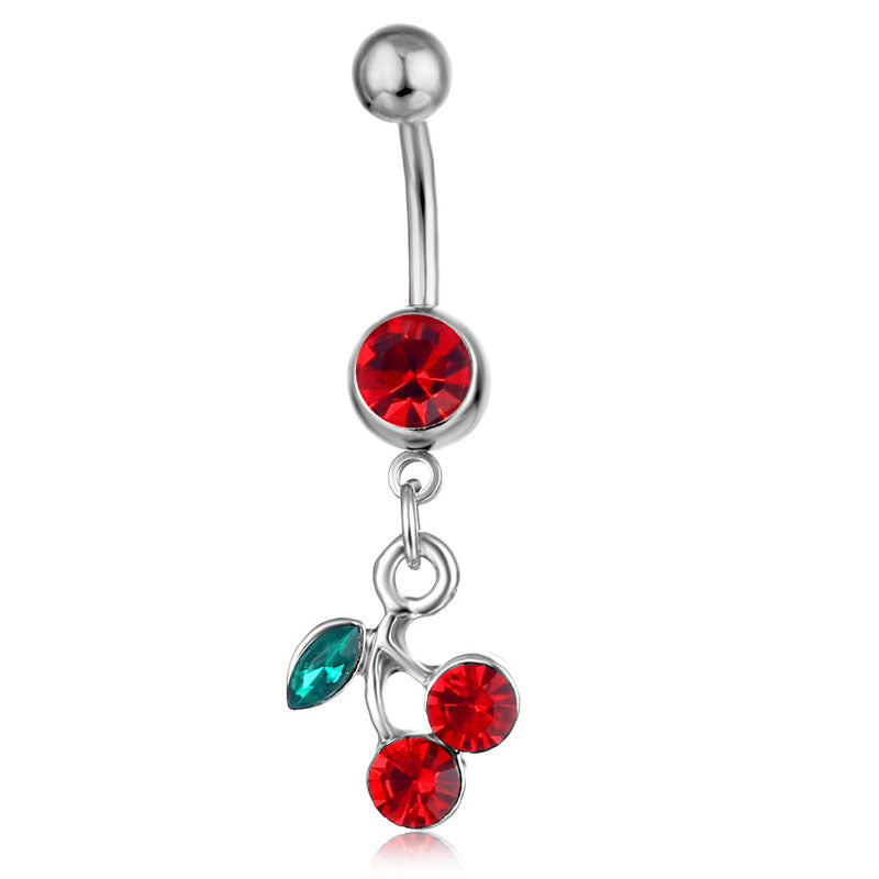 Piercing y Fruit Cherry Pendant Belly Ring