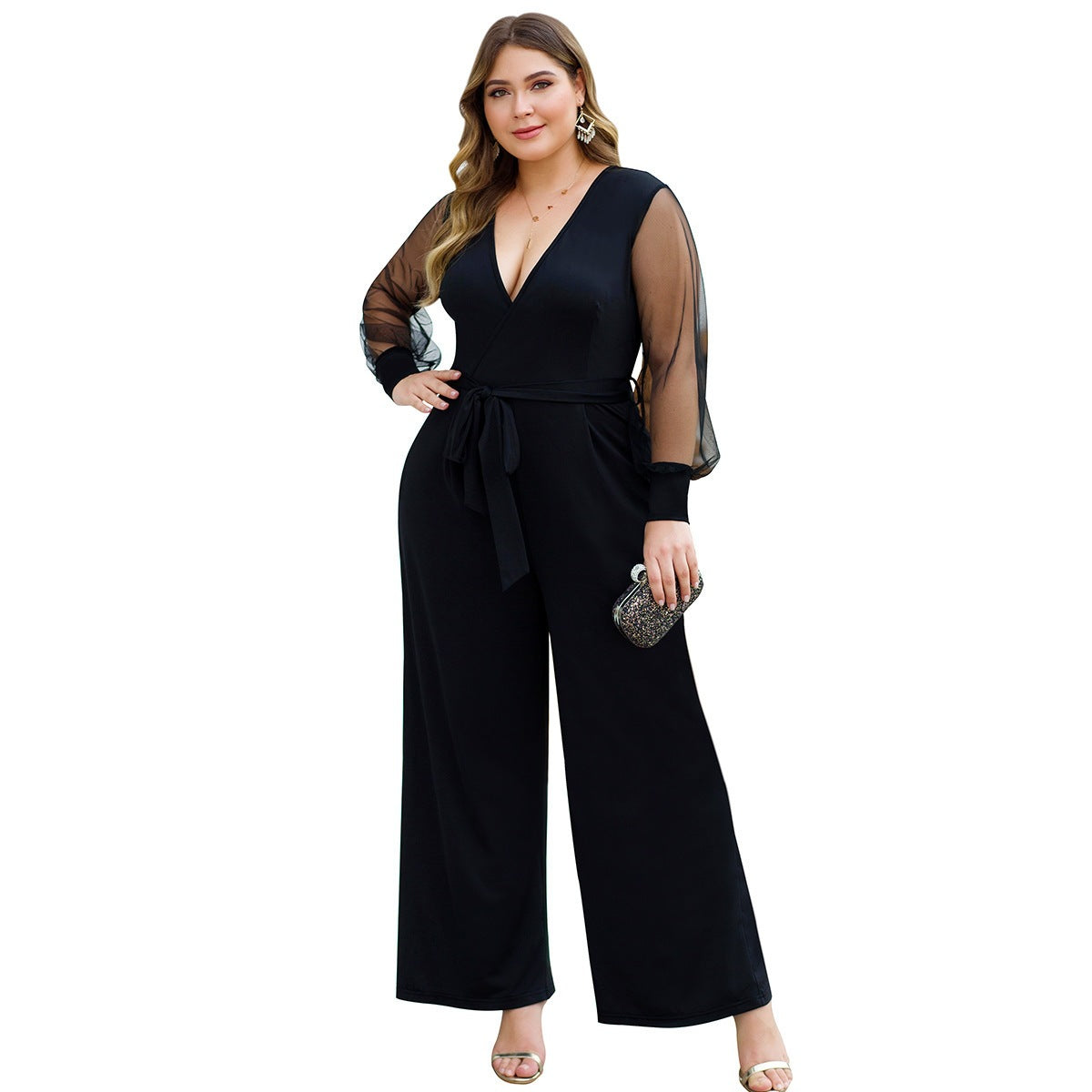 jumpsuit Deep V sexy overalls