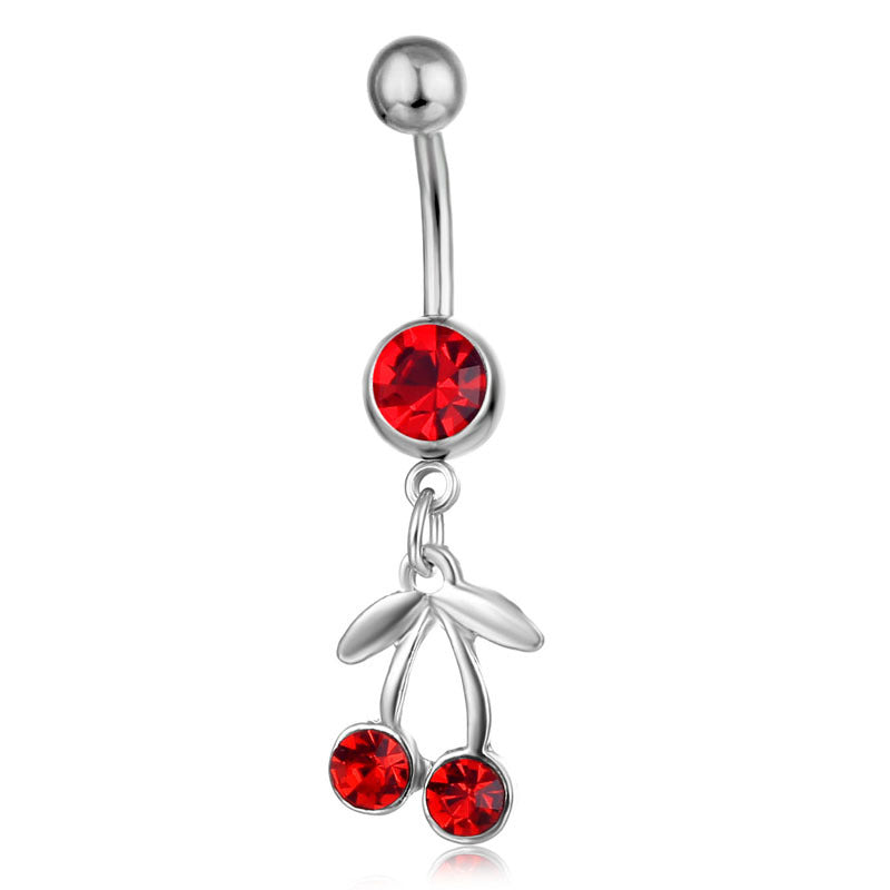 Piercing y Fruit Cherry Pendant Belly Ring