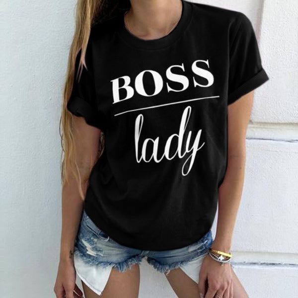 Casual Letter Printed T-shirt