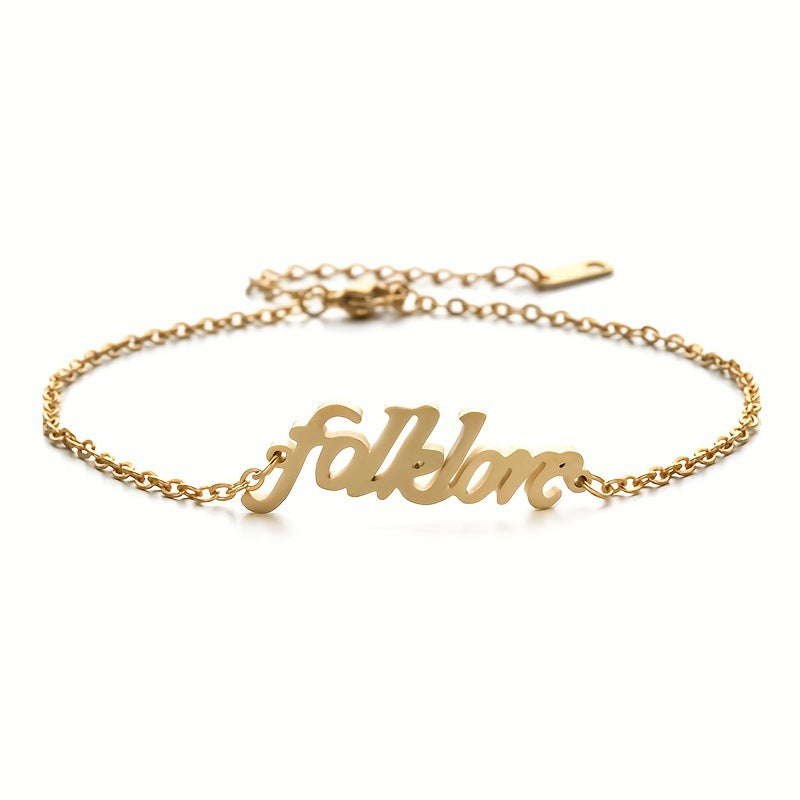 Gold Plating O Chain Stainless Steel Anklets