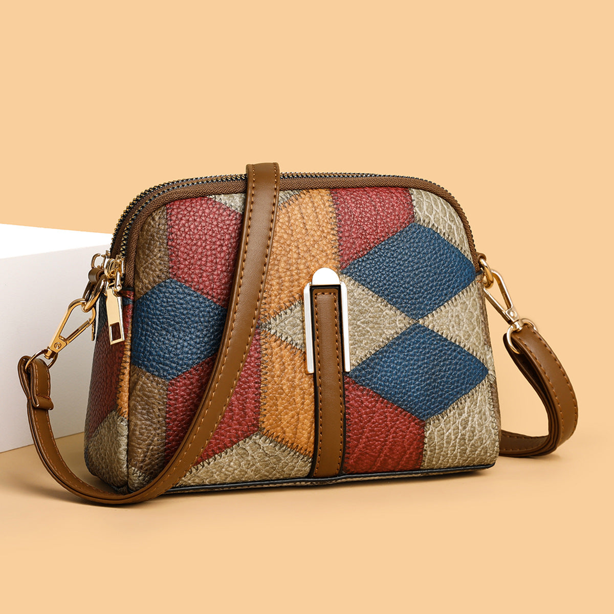 All-matching National S Double-zipper Cross-body Bags