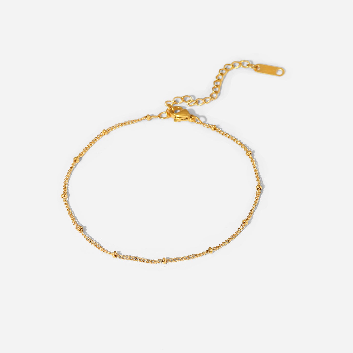 18K Gold Fine Bead Chain Stainless  Anklets