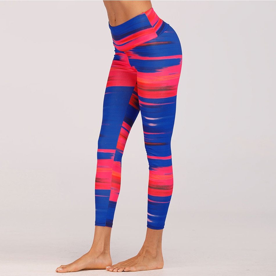 Blue&Red Digital Print yoga pants