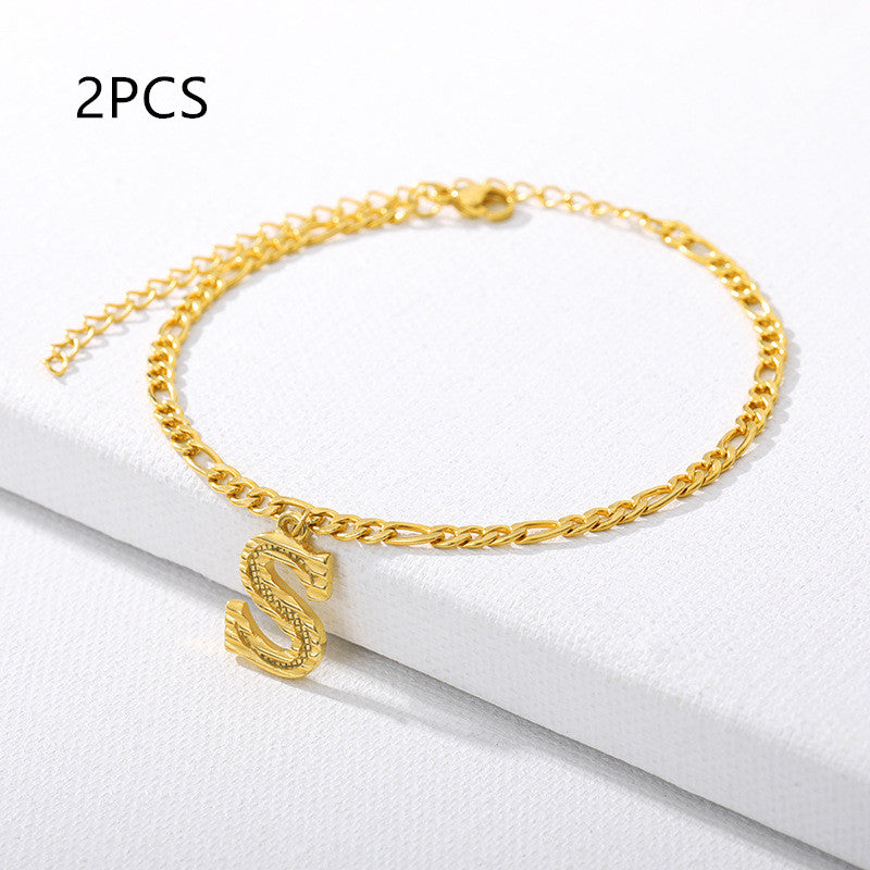 26 English alphabet anklets