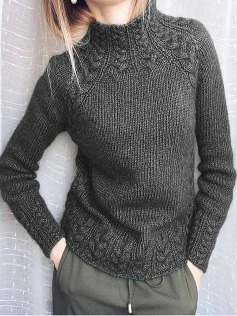 Women's jacquard turtleneck sweater