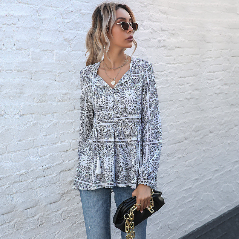 Long-sleeved Chiffon Shirt