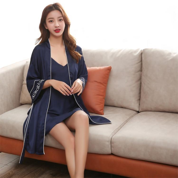 Women's Ice Silk Bathrobe