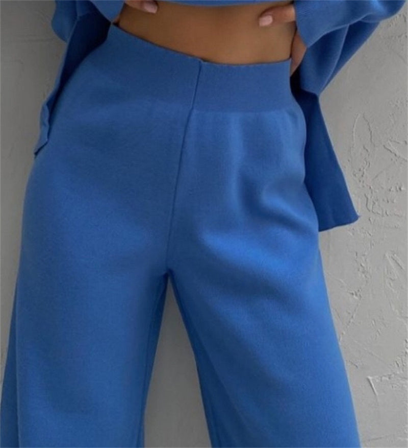 Long Sleeve Loose Casual Sweater Pants Set