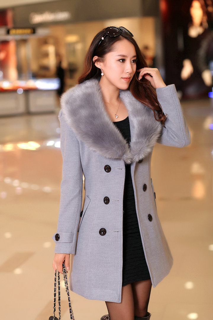 double-breasted woolen coat