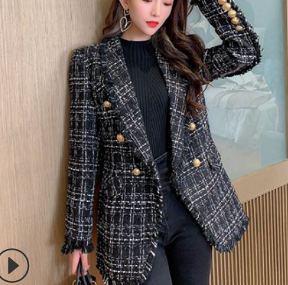 Temperament Tweed Small Fragrance Suit Jacket