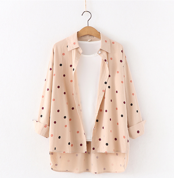 Polka Dot Print Blouse Shirts