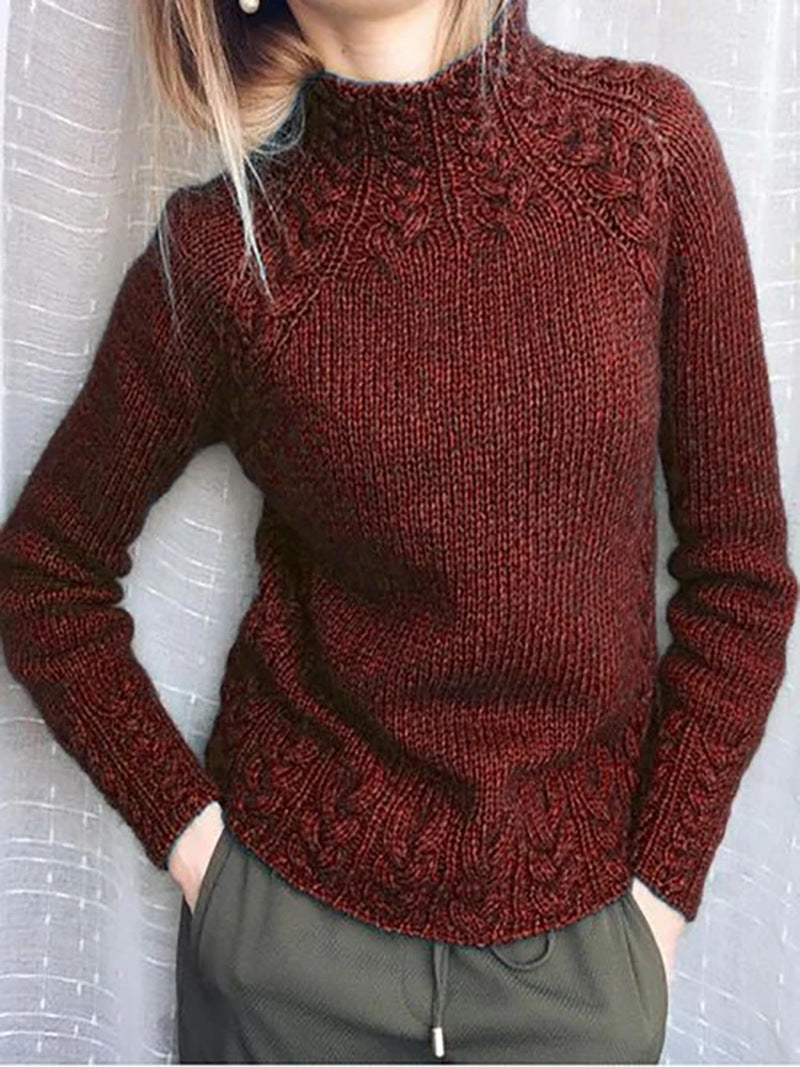 Women's jacquard turtleneck sweater