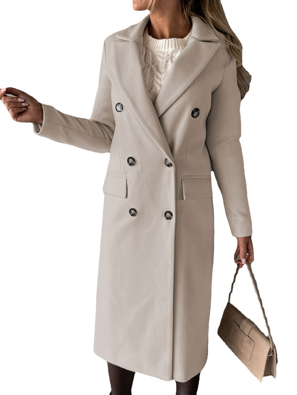 Long Sleeve Lapel Winter Coat