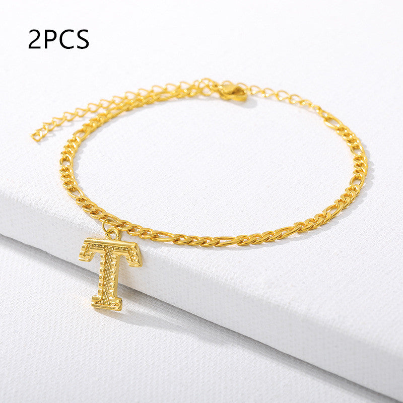 26 English alphabet anklets