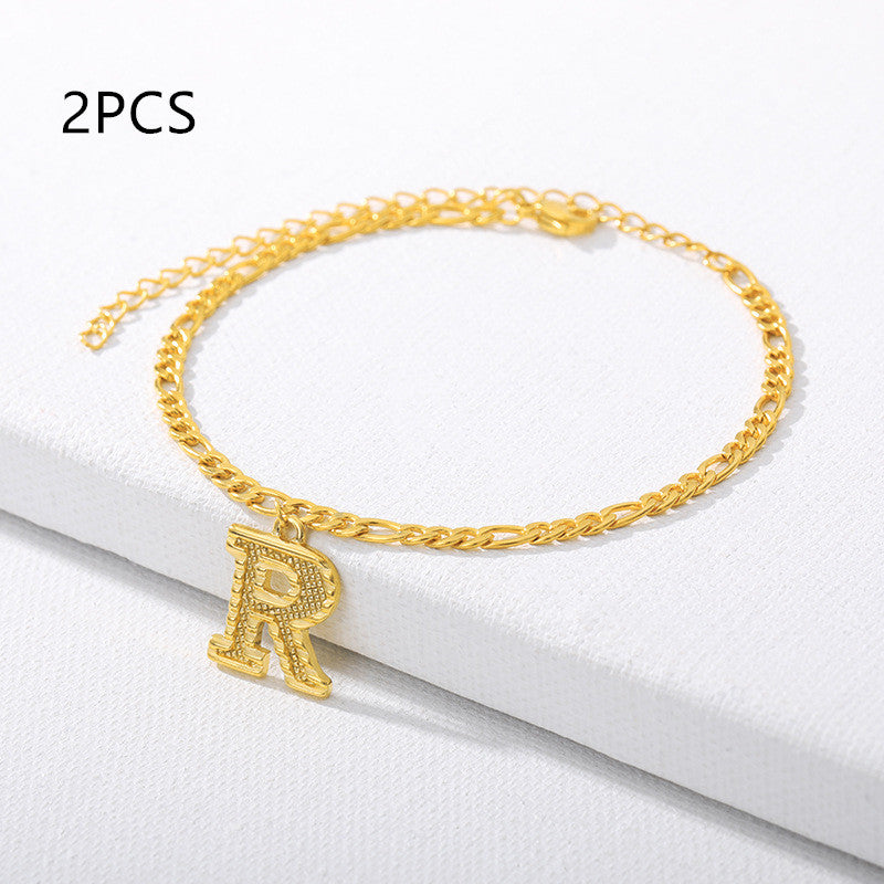 26 English alphabet anklets