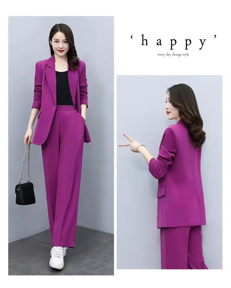 Business Suit Wide Leg Pants Two-piece Suit For Women