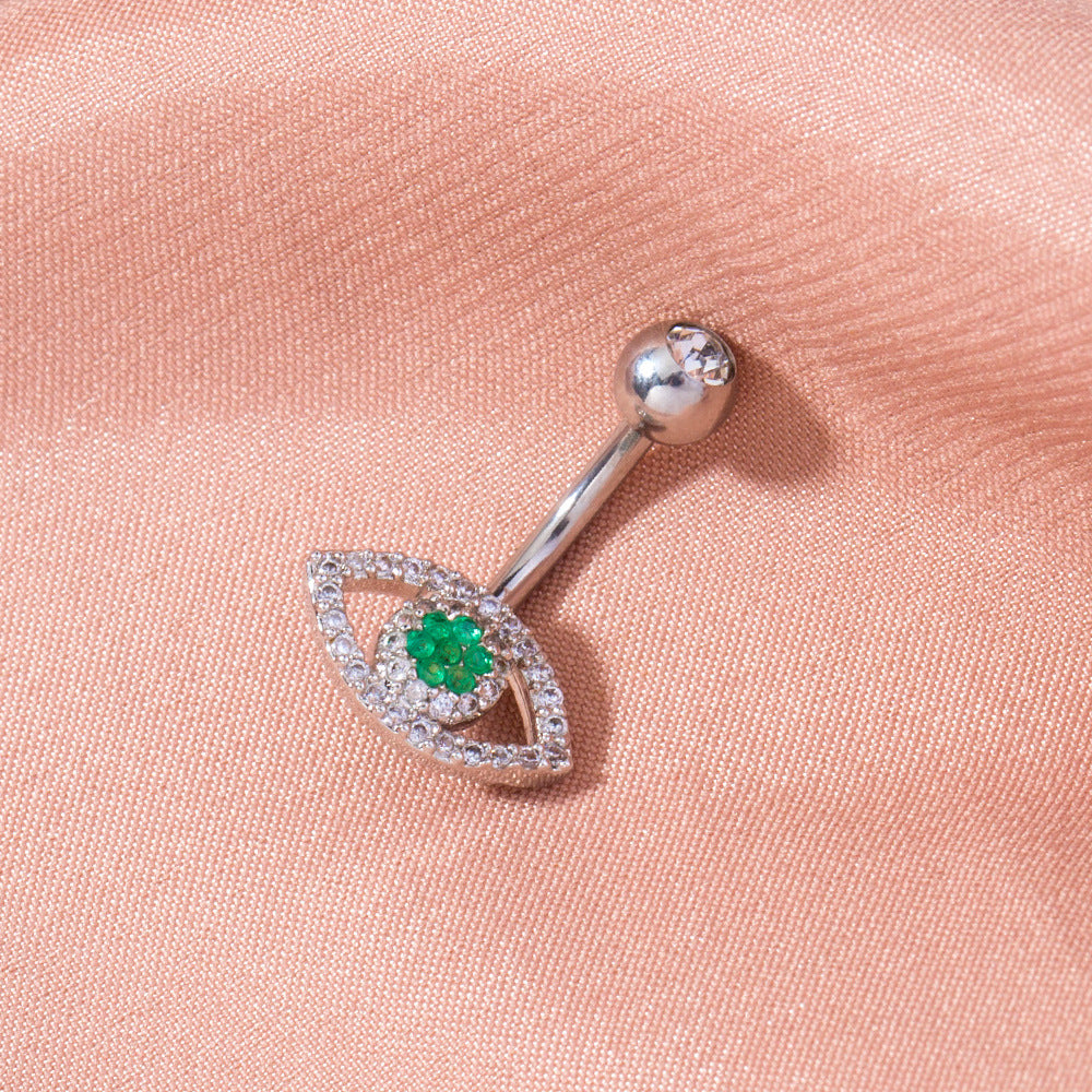 Simple Eye Zircon Belly Button Piercing