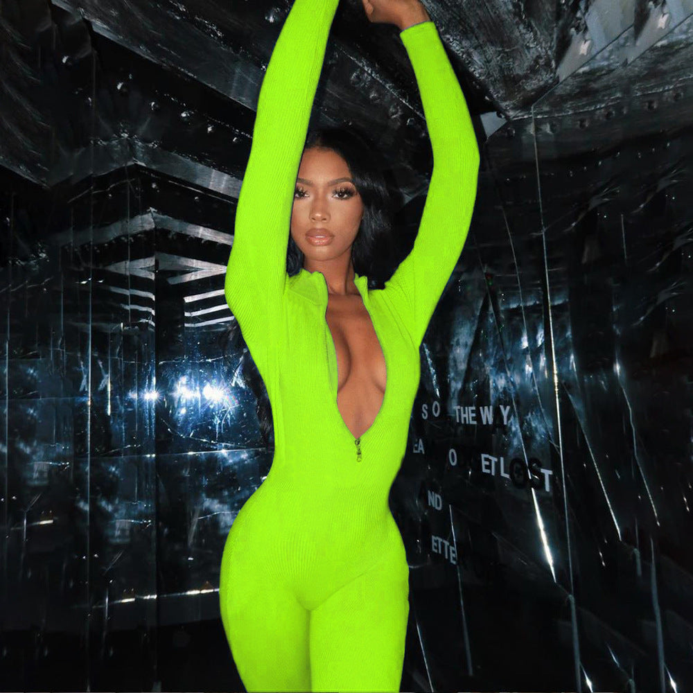 Turtleneck fitness jumpsuit