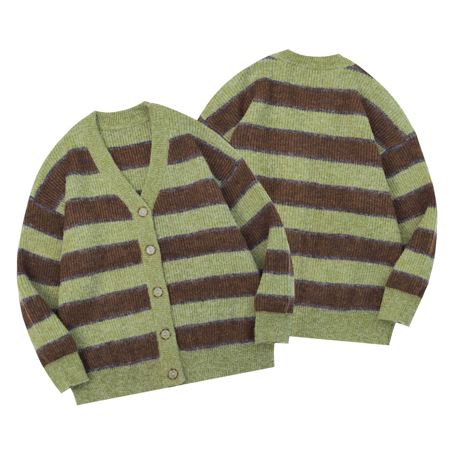 Cardigan Knit Striped Sweater