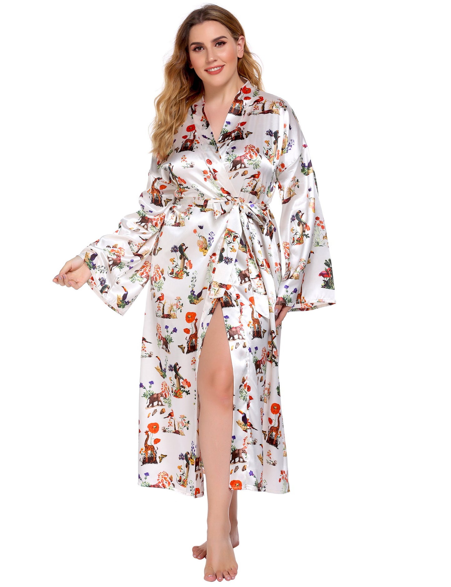 Flower Print Bathrobe