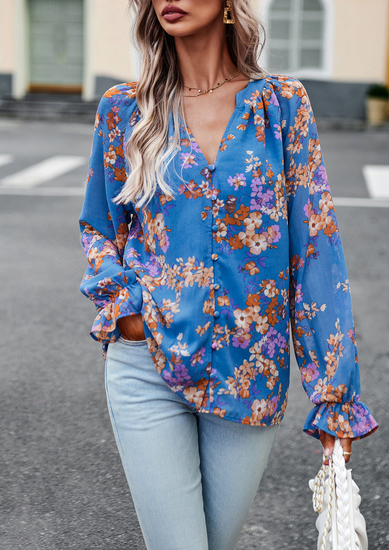 V Neck Long Sleeve Shirts