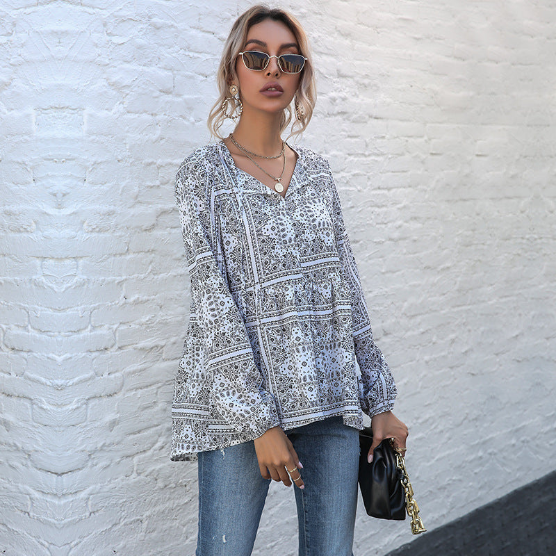 Long-sleeved Chiffon Shirt