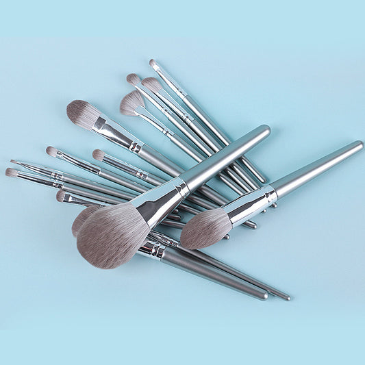 14 Piece Wooden Handle Makeup Brush Set