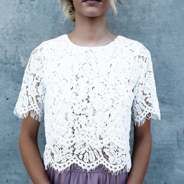 Casual Lace Tops Shirt