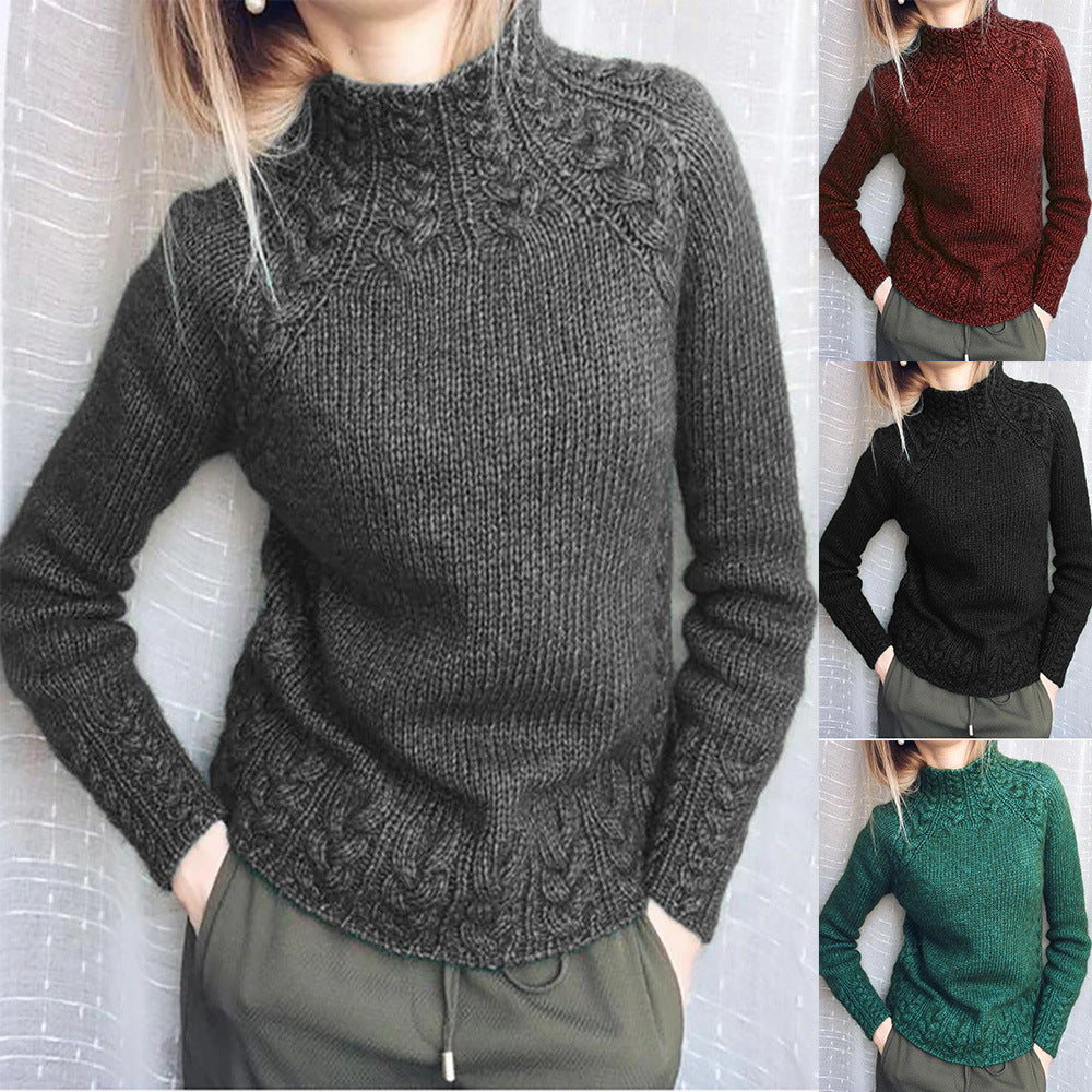 Women's jacquard turtleneck sweater