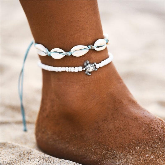 Green Blue Color Star Fish Anklet