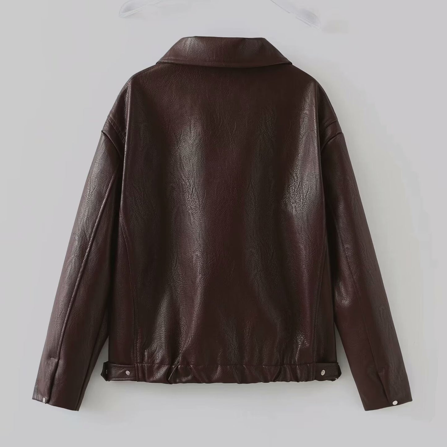 Long Sleeve Leather Coat Tops Women