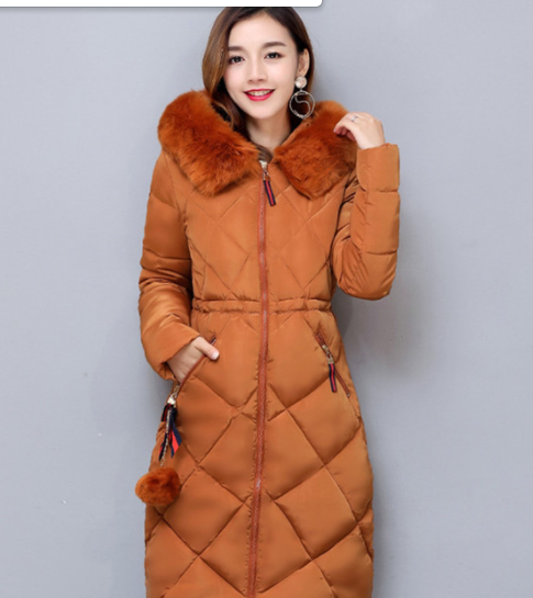 Long hooded padded coat